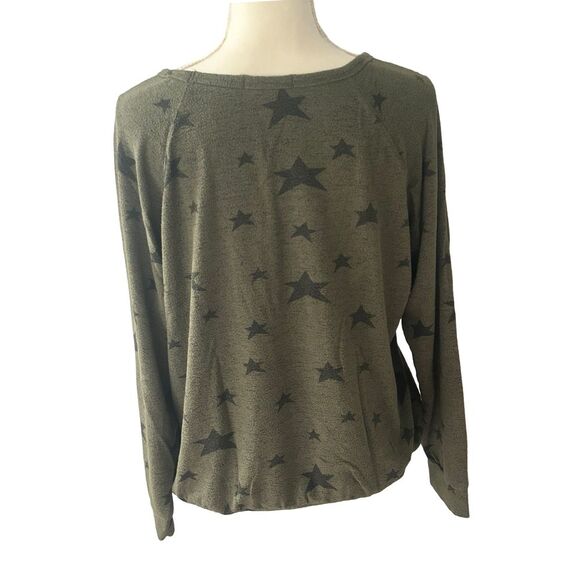 Buffalo David Bitton Olive Green Star Print Long Sleeve Casual Sweater Size L - Picture 5 of 10